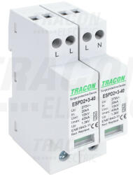 Tracon ESPD2+3-40-4P, T2+T3 AC típusú túlfeszültség levezető, egybeépített Uc: 275V; In: 20kA; Imax40kA; Uoc: 10kV; Up: 1, 3kV; 4P (ESPD2+3-40-4P)