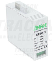 Tracon ESPD2-70M, T2 AC típusú túlfeszültség levezető betét 70 M Uc: 275V; In: 40kA; Imax: 70kA; Up: 1, 7kV (ESPD2-70M)