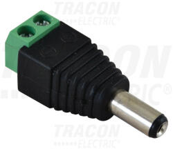 Tracon Electric Tracon LSZJM55, Jack/csavaros csatlakozó dugó LED szerelésekhez 5, 5 mm (LSZJM55)