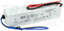 Tracon Electric Tracon LPV-100-12, Műanyag házas LED meghajtó 90-264 VAC / 12 VDC; 100 W; 0-8, 5 A; IP67 (LPV-100-12)