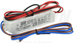 Tracon Electric Tracon LPV-20-12, Műanyag házas LED meghajtó 90-264 VAC / 12 VDC; 20 W; 0-1, 67 A; IP67 (LPV-20-12)