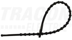 Tracon Electric Tracon 120F-GY, Gyöngyös nyitható kábelkötegelő, fekete 120×1, 3mm, D=6-25mm, PE (120F-GY)