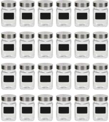 vidaXL Borcane de depozitare cu etichetă, 24 buc. , 300 ml (50856)