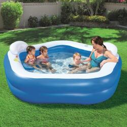 Bestway Családi medence pohártartóval, párnával, fejtámlával, 213 x 207 x 69 cm, Family Fun, SME 074