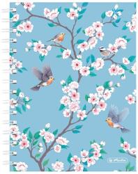 Herlitz Caiet A5 cu spira dubla 100 file matematica, motiv Ladylike Birds