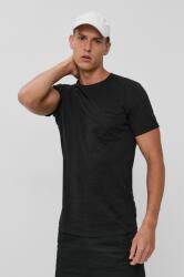 Solid ! SOLID pamut póló fekete, sima - fekete S - answear - 5 890 Ft