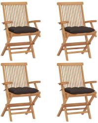 vidaXL 4 db tömör tíkfa kerti szék párnákkal (3065640/41/42/43)