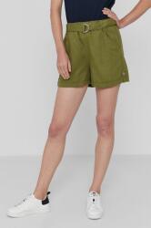 United Colors of Benetton Pantaloni scurți femei, culoarea verde, material neted, high waist PPY8-SZD0LO_91X