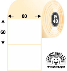 Tezeko 80 * 60 mm, öntapadós papír etikett címke (1200 címke/tekercs) (P0800006000-001) - dunasp