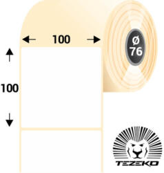 Tezeko 100 * 100 mm, öntapadós papír etikett címke (1600 címke/tekercs) (P1000010000-002) - dunasp