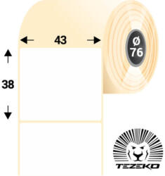 Tezeko 43 * 38 mm, öntapadós papír etikett címke (4000 címke/tekercs) (P0430003800-009) - dunasp