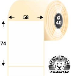 Tezeko 58 mm * 74 mm, öntapadós termál etikett címke (400 címke/tekercs) (T0580007400-002)