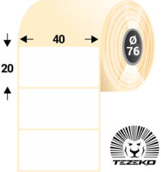 Tezeko 40 * 20 mm, öntapadós papír etikett címke (8000 címke/tekercs) (P0400002000-004) - dunasp