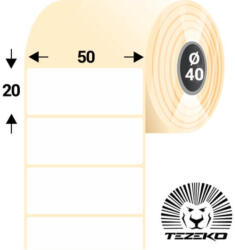 Tezeko 50 * 20 mm, öntapadós papír etikett címke (2000 címke/tekercs) (P0500002000-002) - dunasp