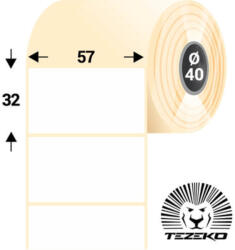 Tezeko 57 * 32 mm, öntapadós termál etikett címke (1200 címke/tekercs) (T0570003200-001) - dunasp