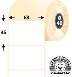 Tezeko 68 * 45 mm, öntapadós termál etikett címke (1300 címke/tekercs) (T0680004500-003) - dunasp