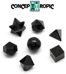 Set Geometrie Sacra 7 Piese din Turmalina Neagra -14-18 x 14-18 mm - 1 Set