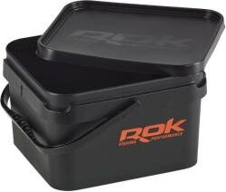 Rok Square Bait Bucket szögletes csalis vödör fedéllel 10 liter fekete (ROK030405)
