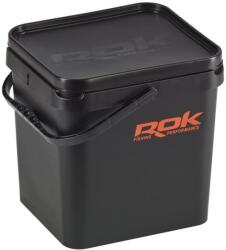 ROK Fishing Square Bait Bucket szögletes csalis vödör fedéllel 17 liter fekete (ROK030429)