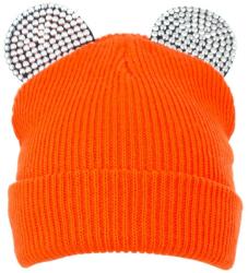 Pami Accessories Caciula pentru tineret tricotata cu urechiuse accesorizate, portocaliu