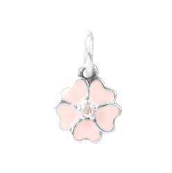 Pami Accessories Talisman pandantiv Argint S925 floare roz cu cristal zirconiu