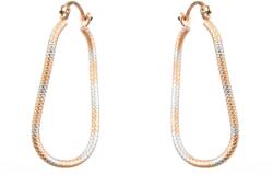 Pami Accessories Cercei dama ondulati placati cu aur, CCC-20, 4x1.8 cm, Argintiu/Auriu roze