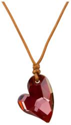 Pami Accessories Colier cristal Swarovski inima, CLC-120, 35-70 cm, Rosu