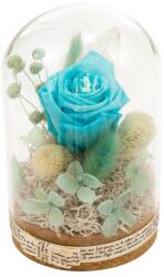 Pami Accessories Trandafir criogenat in cupola de sticla Pami Flower 12.5x8 cm Albastru