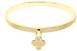 Pami Accessories Bratara placata cu aur 14k si rodiu, cu strasuri zirconiu si cristale Swarovski