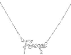 Pami Accessories Colier " Forever love" placat cu aur alb, 40 + 3 cm, CLC-40, Argintiu