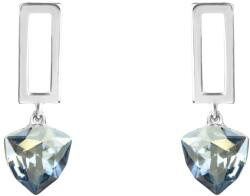 Pami Accessories Cercei dama dreptunghi cu cristal Swarovski, 3.3x1.2 cm, CCC-90, Argintiu/Bleu