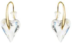 Pami Accessories Cercei dama cu cristal Swarovski inima, placati cu aur, 2.8 x 1.4 cm, Auriu