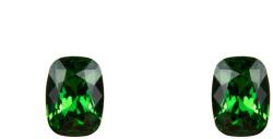 Pami Accessories Cercei dama cu cristal Swarovski oval, placati cu aur, 1.3 x 1 cm, Verde