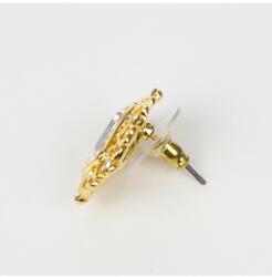 Pami Accessories Cercei dama cu cristal Swarovski dreptunghiular, placati cu aur, 18x15 mm, CCC-60, Auriu