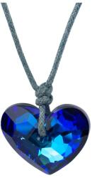 Pami Accessories Colier inima cristal Swarovski, 38-76 cm, CLC-200, Albastru