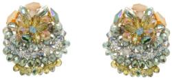 Pami Accessories Cercei handmade cu cristale si floricica, CCF-50, multicolor