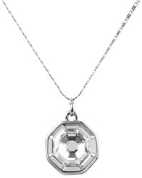 Pami Accessories Colier cristal Swarovski octogonal placat cu aur alb, CLC-90, 41 + 5 cm, Argintiu