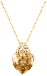 Pami Accessories Colier jaguar pe cristal Swarovski placat cu aur alb, CLC-100, 40 + 5 cm, Auriu/Bej