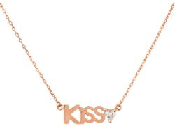 Pami Accessories Colier " Kiss" placat cu aur roz, 40 + 3 cm, CLC-40, Auriu roze