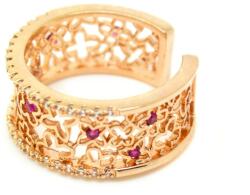 Pami Accessories Inel placat cu aur roz Rosa, 17.6 mm, IC-70, Rosu/Auriu roze