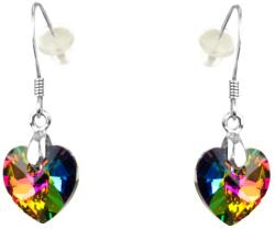 Pami Accessories Cercei dama argint S925 cu cristal Swarovski inima, 2.8x1 cm, CCC-90, Multicolor