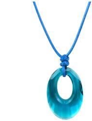 Pami Accessories Colier cu cristal Swarovski oval, CLC-100, 30-60 cm, Albastru