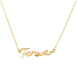 Pami Accessories Colier " Forever" placat cu aur, 40 + 3 cm, CLC-40, Auriu