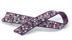 Pami Accessories Clama de par cu cristale Swarovski, panglica, mov