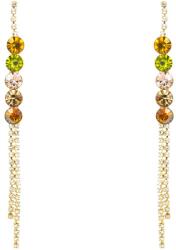Pami Accessories Cercei dama cu cristale Swarovski si strasuri, placati cu aur, 8x0.5 cm, CCC-80, Auriu