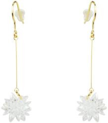 Pami Accessories Cercei dama cu cristal Swarovski fulg de nea, placati cu aur, 5 x 1.2 cm, Auriu