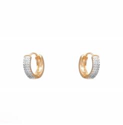 Pami Accessories Cercei dama placati cu aur, cu cristale zirconiu, 1.2x0.3 cm