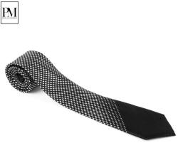 Pami Accessories Cravata barbati Pami tabla de sah, B517-238B-9, Alb/Negru