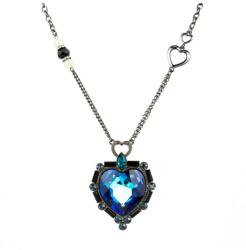 Pami Accessories Colier vintage inima cristal Swarovski, 72 + 5 cm, CLC-200, Albastru
