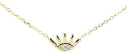 Pami Accessories Colier argint 925 Pami placat cu aur 14k, cu pandantiv ochi, auriu